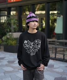 INTERPLAY | 【INTERPLAY x Takeru】Rough Gaffiti Heart Sweat(UNISEX)(スウェット)
