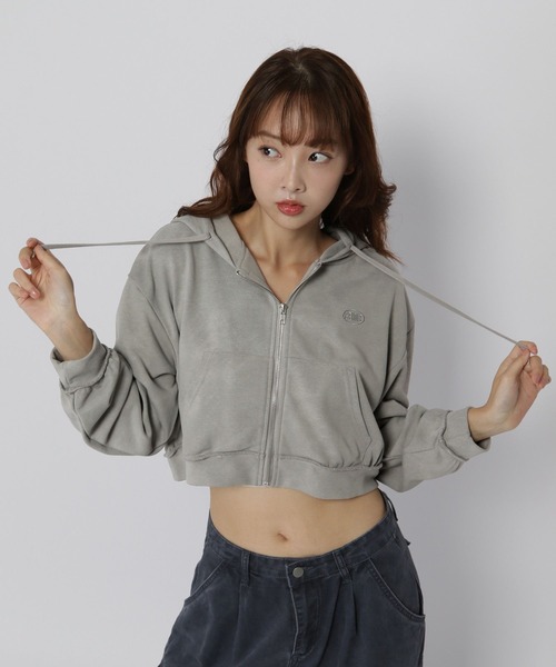 3.3 Field Trip (3.3フィールドトリップ)の「【セットアップ対応】3.3 Field Trip/ピグメントZIPフーディー(ウラケ)(パーカー・レディース・ライトグレー/ブラウン・FREE)」の1枚目の写真