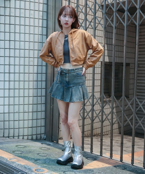 3.3 Field Trip (3.3フィールドトリップ)の「【セットアップ対応】3.3 Field Trip/ピグメントZIPフーディー(ウラケ)(パーカー・レディース・ライトグレー/ブラウン・FREE)」の3枚目の写真