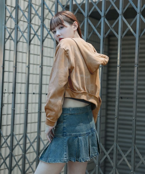 3.3 Field Trip (3.3フィールドトリップ)の「【セットアップ対応】3.3 Field Trip/ピグメントZIPフーディー(ウラケ)(パーカー・レディース・ライトグレー/ブラウン・FREE)」の7枚目の写真