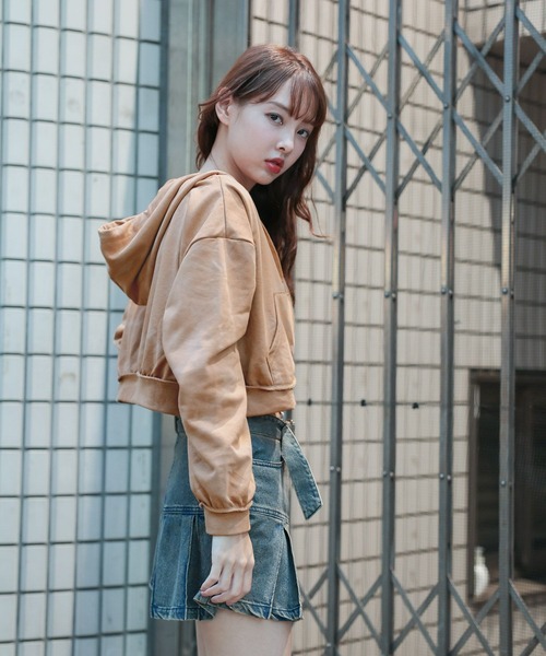 3.3 Field Trip (3.3フィールドトリップ)の「【セットアップ対応】3.3 Field Trip/ピグメントZIPフーディー(ウラケ)(パーカー・レディース・ライトグレー/ブラウン・FREE)」の8枚目の写真