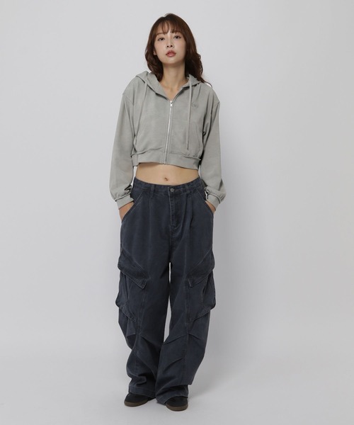 3.3 Field Trip (3.3フィールドトリップ)の「【セットアップ対応】3.3 Field Trip/ピグメントZIPフーディー(ウラケ)(パーカー・レディース・ライトグレー/ブラウン・FREE)」の9枚目の写真