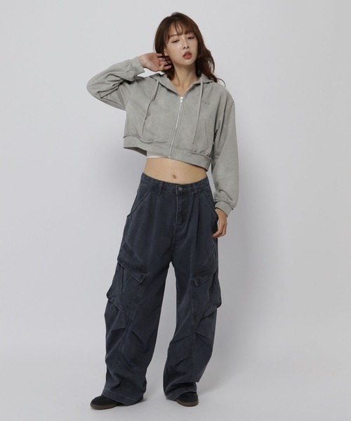 3.3 Field Trip (3.3フィールドトリップ)の「【セットアップ対応】3.3 Field Trip/ピグメントZIPフーディー(ウラケ)(パーカー・レディース・ライトグレー/ブラウン・FREE)」の10枚目の写真