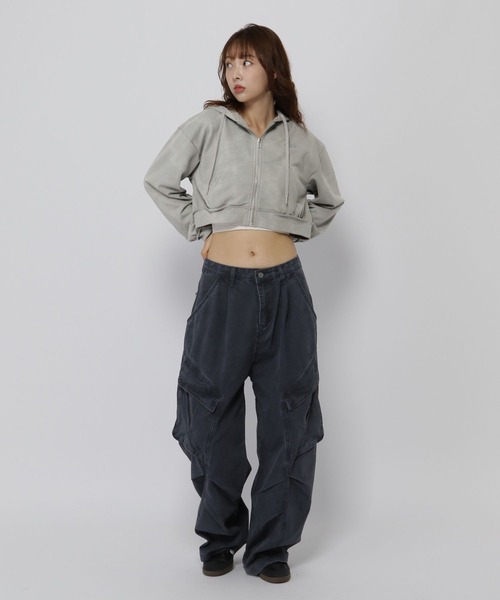 3.3 Field Trip (3.3フィールドトリップ)の「【セットアップ対応】3.3 Field Trip/ピグメントZIPフーディー(ウラケ)(パーカー・レディース・ライトグレー/ブラウン・FREE)」の11枚目の写真