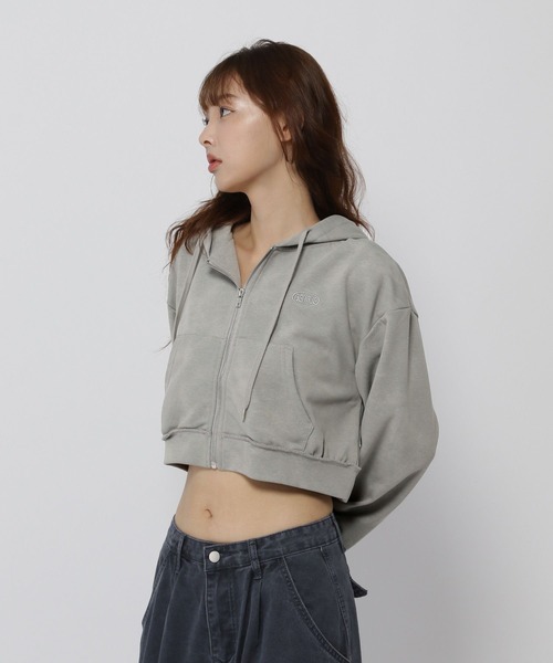3.3 Field Trip (3.3フィールドトリップ)の「【セットアップ対応】3.3 Field Trip/ピグメントZIPフーディー(ウラケ)(パーカー・レディース・ライトグレー/ブラウン・FREE)」の17枚目の写真