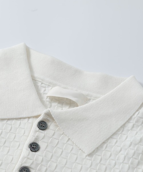 Tobee】スキッパールーズ ニット ポロシャツ/メッシュ