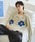Camphor woodiJt@[Ebhj́udamage flower motif knit shirt cardigan / _[WHt[`[tjbgݕtJ[fBKiJ[fBK/{jvbCgx[W