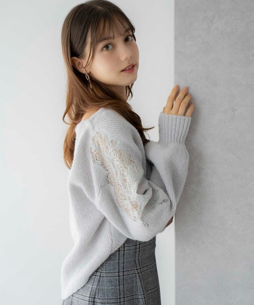 NOELA(ノエラ)の「スパンコール刺繍ニット(ニット/セーター・レディース・ライトグレー/ピンク/オフホワイト・フリー)」の13枚目の写真
