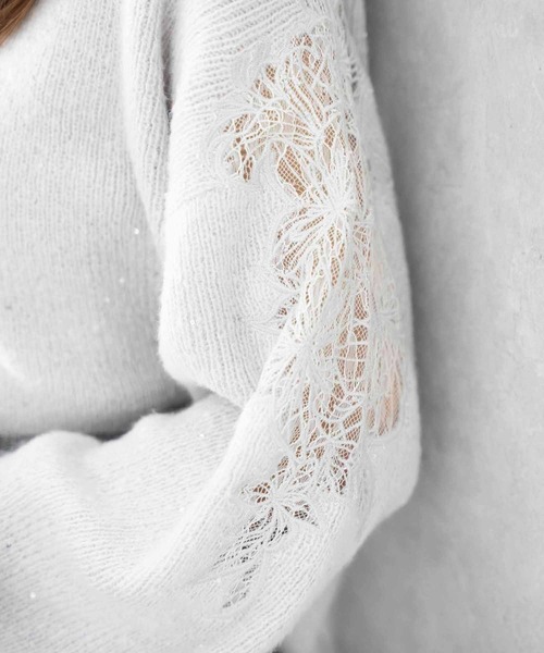 NOELA(ノエラ)の「スパンコール刺繍ニット(ニット/セーター・レディース・ライトグレー/ピンク/オフホワイト・フリー)」の14枚目の写真