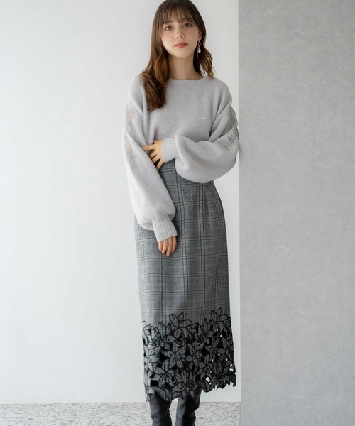 NOELA(ノエラ)の「スパンコール刺繍ニット(ニット/セーター・レディース・ライトグレー/ピンク/オフホワイト・フリー)」の18枚目の写真