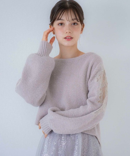 NOELA(ノエラ)の「スパンコール刺繍ニット(ニット/セーター・レディース・ライトグレー/ピンク/オフホワイト・フリー)」の19枚目の写真