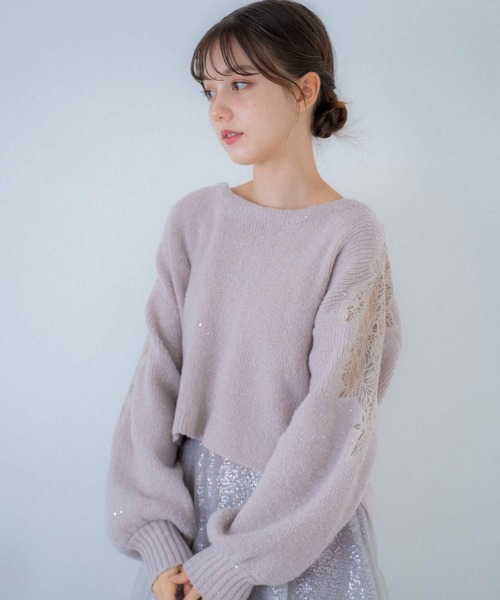 NOELA(ノエラ)の「スパンコール刺繍ニット(ニット/セーター・レディース・ライトグレー/ピンク/オフホワイト・フリー)」の21枚目の写真