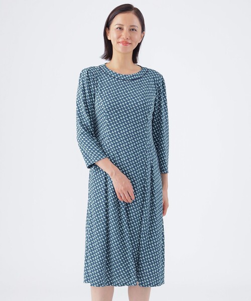 【セール】【吸水速乾】【接触冷感】【UV対策】【ウォッシャブル】3Dジオメトリックプリントドレス（ワンピース）｜TRANS WORK（トランスワーク）