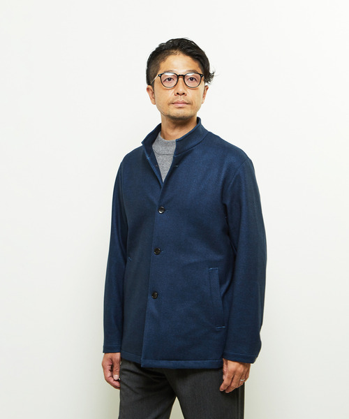 MEN'S MELROSE(メンズメルローズ)の「ダウンファブリックスタンドカラーシャツブルゾン(ブルゾン・メンズ・ネイビー/チャコールグレー・4/5/2/3)」の3枚目の写真