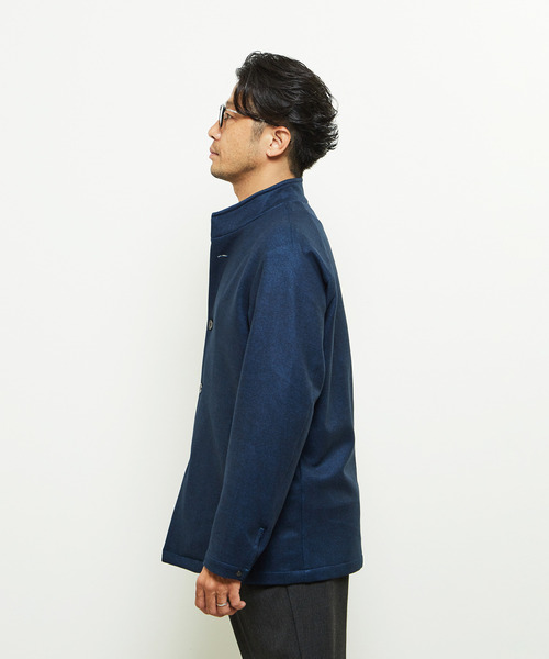 MEN'S MELROSE(メンズメルローズ)の「ダウンファブリックスタンドカラーシャツブルゾン(ブルゾン・メンズ・ネイビー/チャコールグレー・4/5/2/3)」の4枚目の写真