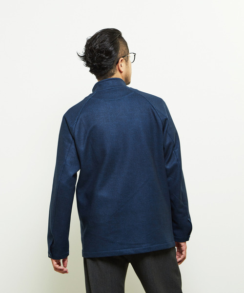 MEN'S MELROSE(メンズメルローズ)の「ダウンファブリックスタンドカラーシャツブルゾン(ブルゾン・メンズ・ネイビー/チャコールグレー・4/5/2/3)」の5枚目の写真