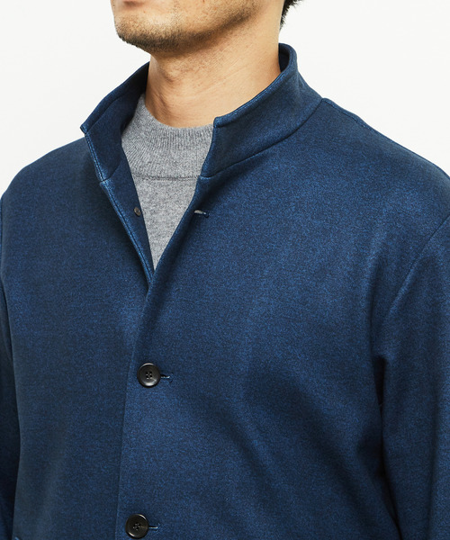 MEN'S MELROSE(メンズメルローズ)の「ダウンファブリックスタンドカラーシャツブルゾン(ブルゾン・メンズ・ネイビー/チャコールグレー・4/5/2/3)」の7枚目の写真