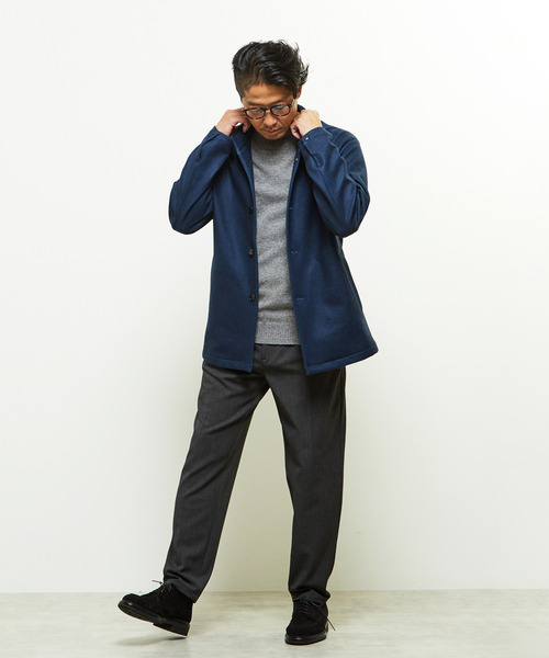 MEN'S MELROSE(メンズメルローズ)の「ダウンファブリックスタンドカラーシャツブルゾン(ブルゾン・メンズ・ネイビー/チャコールグレー・4/5/2/3)」の17枚目の写真