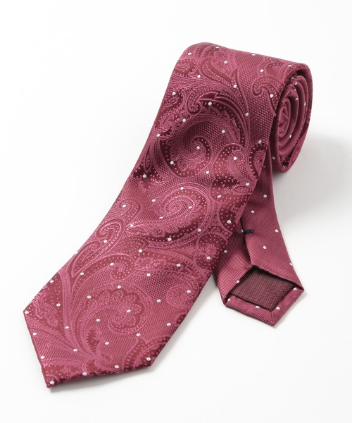 CROWDED CLOSET（クラウデッドクローゼット）の「ドットシャドーペイズリー/ドット柄クレリックタイ（ネクタイ・メンズ・ネイビー/ボルドー/ブラウン・FREE）」の3枚目の写真
