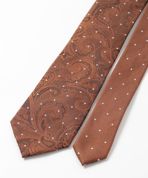 CROWDED CLOSET（クラウデッドクローゼット）の「ドットシャドーペイズリー/ドット柄クレリックタイ（ネクタイ・メンズ・ネイビー/ボルドー/ブラウン・FREE）」の4枚目の写真