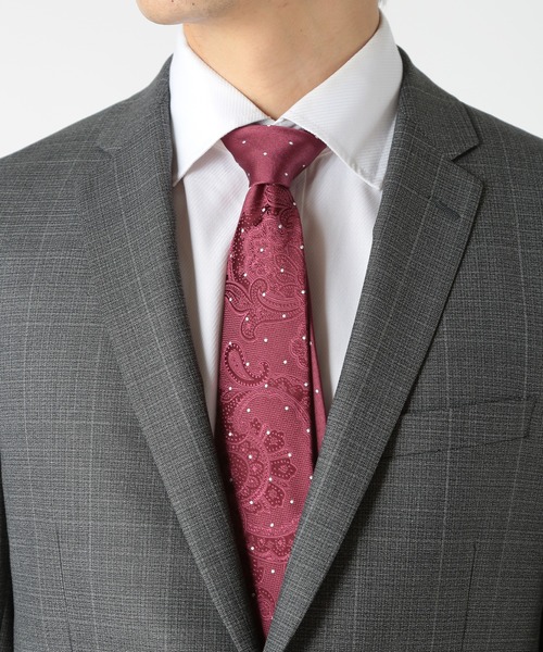 CROWDED CLOSET（クラウデッドクローゼット）の「ドットシャドーペイズリー/ドット柄クレリックタイ（ネクタイ・メンズ・ネイビー/ボルドー/ブラウン・FREE）」の8枚目の写真