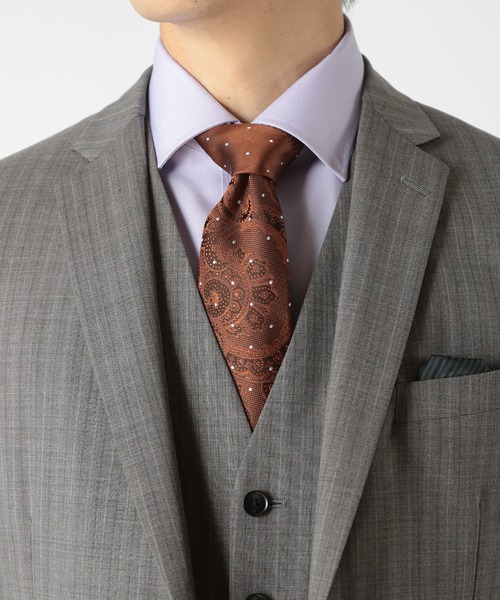 CROWDED CLOSET（クラウデッドクローゼット）の「ドットシャドーペイズリー/ドット柄クレリックタイ（ネクタイ・メンズ・ネイビー/ボルドー/ブラウン・FREE）」の9枚目の写真