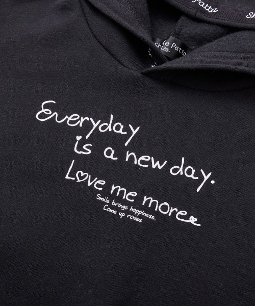 QUNTSTYLE(キュントスタイル)の「あったか裏起毛♪プリントパーカー(スウェット・キッズ・パープル/ミント/ブラック・100/150/160/120/130/140/110)」の12枚目の写真