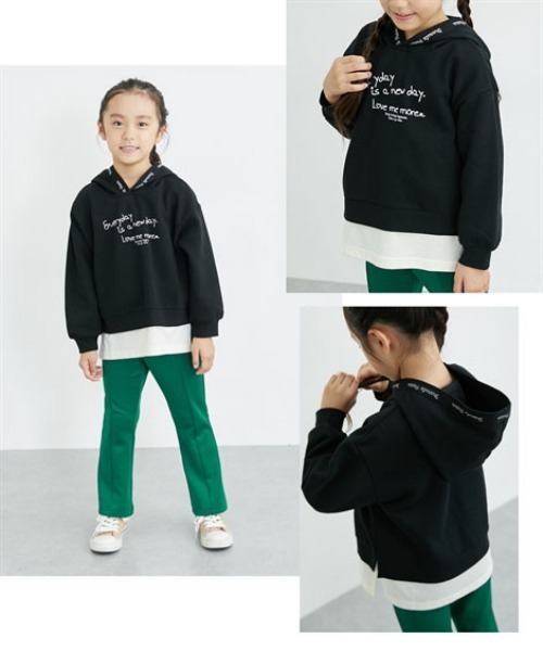 QUNTSTYLE(キュントスタイル)の「あったか裏起毛♪プリントパーカー(スウェット・キッズ・パープル/ミント/ブラック・100/150/160/120/130/140/110)」の7枚目の写真