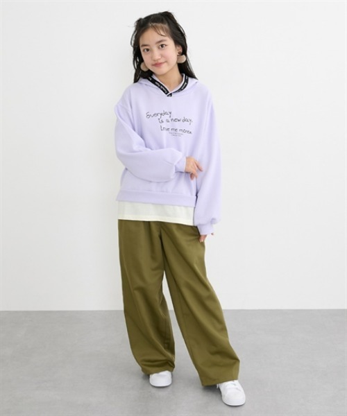 QUNTSTYLE(キュントスタイル)の「あったか裏起毛♪プリントパーカー(スウェット・キッズ・パープル/ミント/ブラック・100/150/160/120/130/140/110)」の8枚目の写真