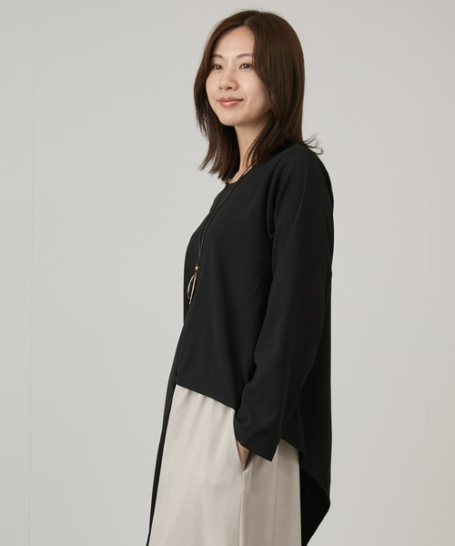 Jayro(ジャイロ)の「変型チュニック(Tシャツ/カットソー・レディース・ブラック/カーキ・FREE)」の4枚目の写真