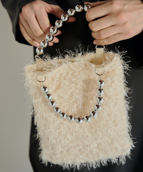 et.UNiVER(エトユニベール)の「Fur accessory bag(トートバッグ・レディース・ブラック/ベージュ・FREE)」の14枚目の写真