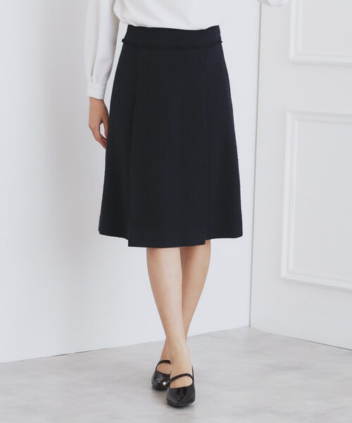 ＜通勤・セレモニー/セットアップ対応＞Aラインツイードスカート【洗える】（スカート）｜index（インデックス）