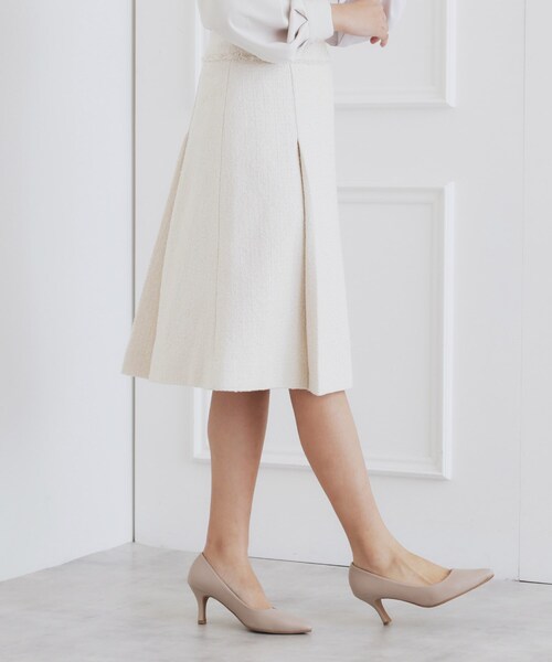 index（インデックス）の「＜通勤・セレモニー/セットアップ対応＞Aラインツイードスカート【洗える】（スカート・レディース・ブラック系3/ネイビー/ナチュラル・36/38/40/42）」の4枚目の写真