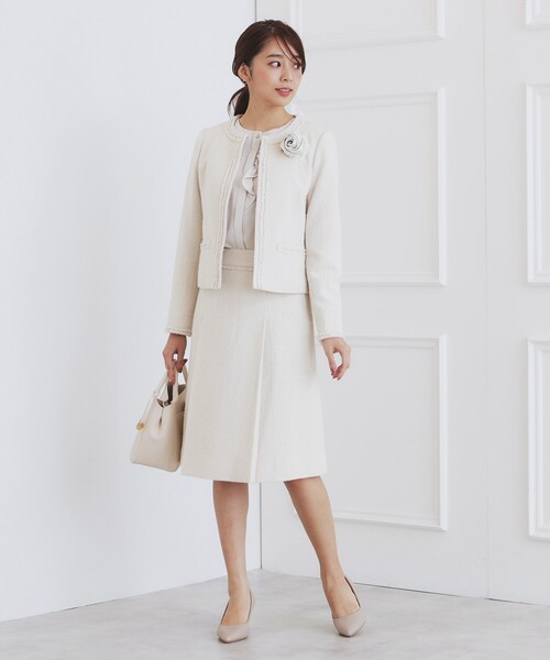 index（インデックス）の「＜通勤・セレモニー/セットアップ対応＞Aラインツイードスカート【洗える】（スカート・レディース・ブラック系3/ネイビー/ナチュラル・36/38/40/42）」の6枚目の写真