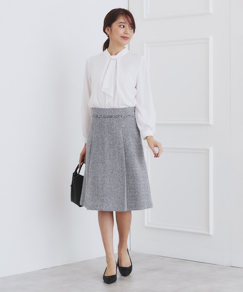 index（インデックス）の「＜通勤・セレモニー/セットアップ対応＞Aラインツイードスカート【洗える】（スカート・レディース・ブラック系3/ネイビー/ナチュラル・36/38/40/42）」の13枚目の写真