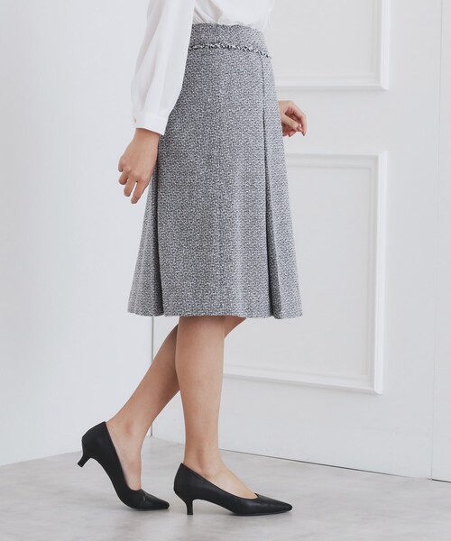 index（インデックス）の「＜通勤・セレモニー/セットアップ対応＞Aラインツイードスカート【洗える】（スカート・レディース・ブラック系3/ネイビー/ナチュラル・36/38/40/42）」の17枚目の写真