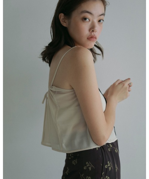 anuke(アンヌーク)の「Backopen Tulle Camisole(キャミソール・レディース・ブラウン/クリーム・FREE)」の6枚目の写真
