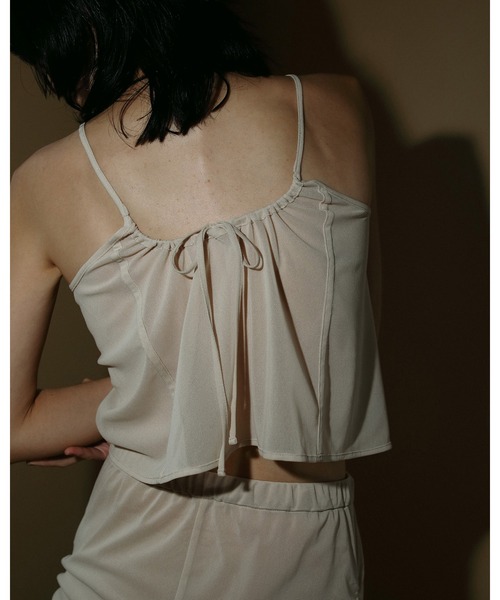 anuke(アンヌーク)の「Backopen Tulle Camisole(キャミソール・レディース・ブラウン/クリーム・FREE)」の8枚目の写真
