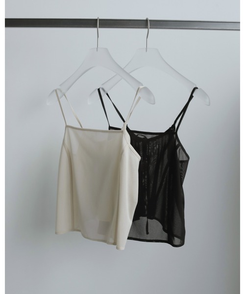 anuke(アンヌーク)の「Backopen Tulle Camisole(キャミソール・レディース・ブラウン/クリーム・FREE)」の9枚目の写真