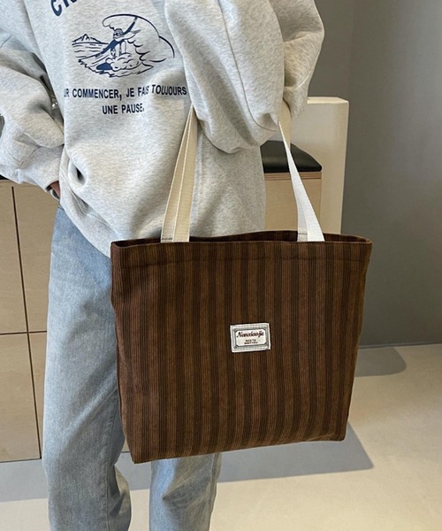 NAPTIME コーデュロイ トートバッグ NaptimeコーデュロイBAG-IVORY ＋Nissy テイクアウトバッグ