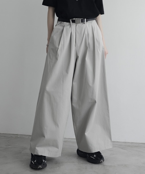 remer ルーズプレミアムチノストレートワイドパンツ ベージュ M remer（リメール）の「loose soft chino buggy wide PT / ルーズ