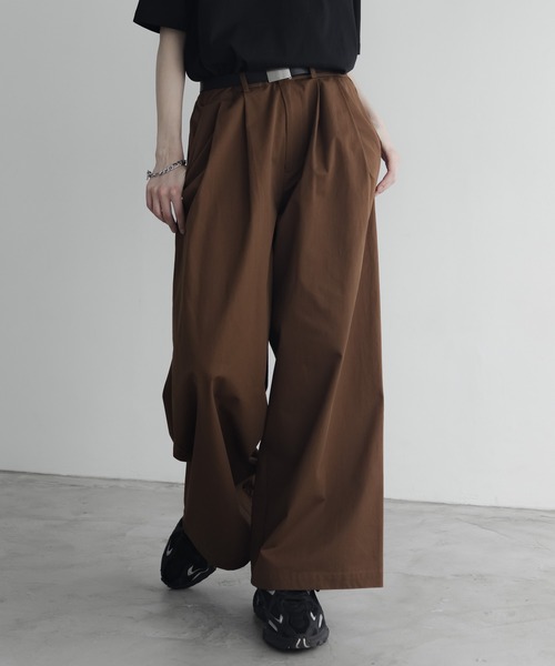 remer ルーズプレミアムチノストレートワイドパンツ ベージュ M loose soft chino buggy wide PT / ルーズソフトチノバギー