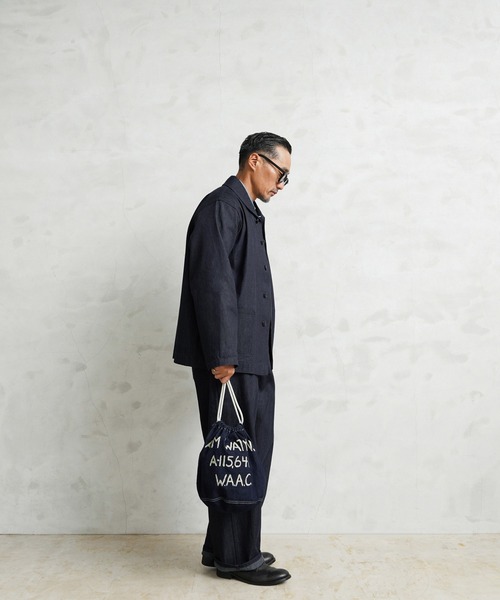 WAIPER.inc（ワイパーインク）の「米軍 1940's U.S.ARMY M-37 デニムバラック パーソナルエフェクツバッグ MADE OF”KAIHARA DENIM”WAIPER.inc【WP1040】（ショルダーバッグ・メンズ・インディゴブルー/ブラック・ONE SIZE）」の7枚目の写真