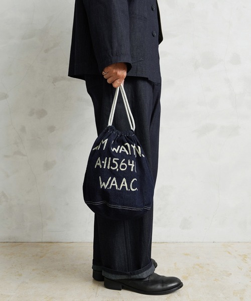 WAIPER.inc（ワイパーインク）の「米軍 1940's U.S.ARMY M-37 デニムバラック パーソナルエフェクツバッグ MADE OF”KAIHARA DENIM”WAIPER.inc【WP1040】（ショルダーバッグ・メンズ・インディゴブルー/ブラック・ONE SIZE）」の8枚目の写真