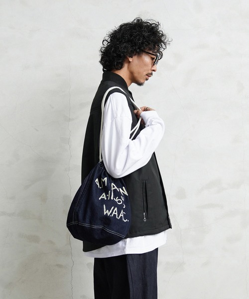 WAIPER.inc（ワイパーインク）の「米軍 1940's U.S.ARMY M-37 デニムバラック パーソナルエフェクツバッグ MADE OF”KAIHARA DENIM”WAIPER.inc【WP1040】（ショルダーバッグ・メンズ・インディゴブルー/ブラック・ONE SIZE）」の11枚目の写真