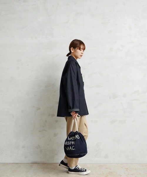 WAIPER.inc（ワイパーインク）の「米軍 1940's U.S.ARMY M-37 デニムバラック パーソナルエフェクツバッグ MADE OF”KAIHARA DENIM”WAIPER.inc【WP1040】（ショルダーバッグ・メンズ・インディゴブルー/ブラック・ONE SIZE）」の12枚目の写真