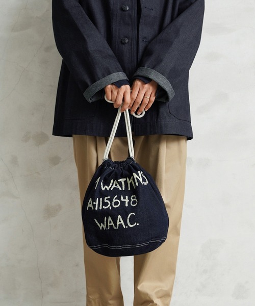 WAIPER.inc（ワイパーインク）の「米軍 1940's U.S.ARMY M-37 デニムバラック パーソナルエフェクツバッグ MADE OF”KAIHARA DENIM”WAIPER.inc【WP1040】（ショルダーバッグ・メンズ・インディゴブルー/ブラック・ONE SIZE）」の13枚目の写真