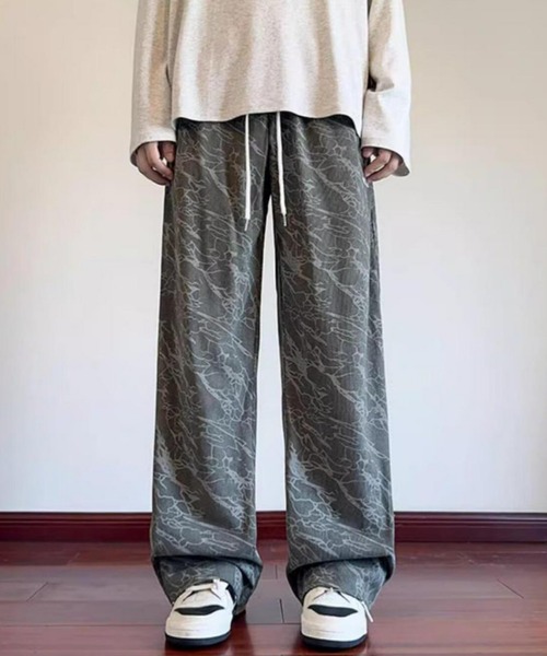 MGV(エムジーヴィー)の「サイドライン総柄ワイドパンツ(その他パンツ・メンズ・ブラック/グリーン/ピンク・MEDIUM/LARGE/X-LARGE)」の9枚目の写真