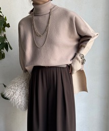 DouDou | 【洗濯機で洗える！！】バイカラーポンチョニット(ニット/セーター)