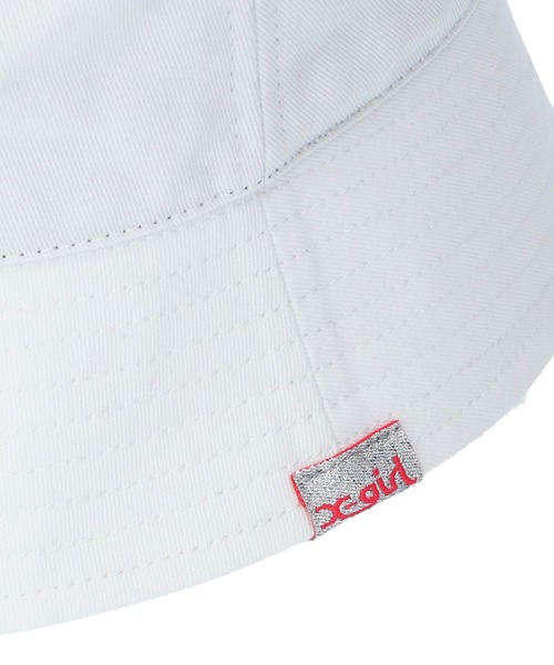 X-girl（エックスガール）の「MILLS LOGO LABEL BUCKET HAT（ハット・レディース・ブラック/ホワイト・ONE SIZE）」の9枚目の写真